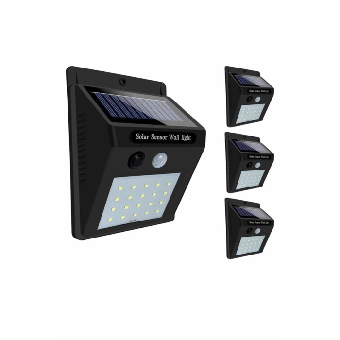 Solar Sensörlü Duvar Lambası Bahçe Lamba 20 Led Işık ( Lisinya )
