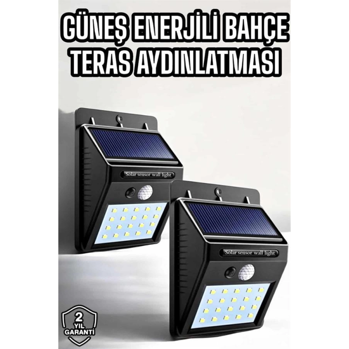 Solar Güneş Enerji Panelli Sensörlü Lamba Enerji Tasarruflu ( Lisinya )