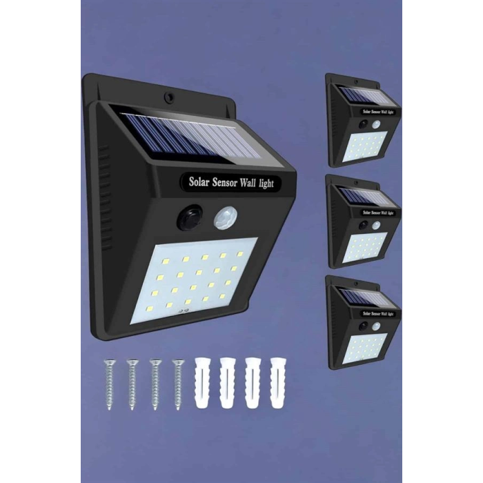 Solar Lamba Giriş, Bahçe Yol Avlu Hareket Sensörlü Led Parlak Gece Su Geçirmez ( Lisinya )