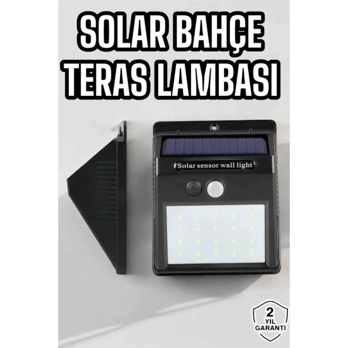 Güneş Enerjili Bahçe Lambası Solar Gece Aydınlatma Sensörlü Lamba ( Lisinya )