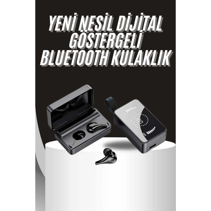 Tws Bluetooth Kulaklık Aynalı Kulaklık Dijital Göstergeli Dokunmatik Kontrol ( Lisinya )