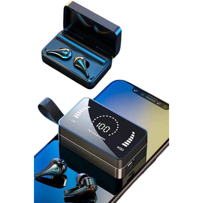 Tws Bluetooth Kulaklık Kablosuz Uzun Pil Ömrü Dijital Göstergeli Powerbank ( Lisinya )