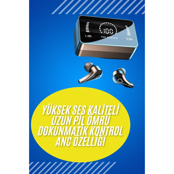 Bluetooth Kulaklık Anc Özelliği Powerbank Özelliği Aynalı Dijital Göstergeli ( Lisinya )