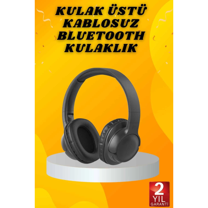 Kulak Üstü Bluetooth Kulaklık Ayarlanabiilir Uzun Pil Ömrü Kablosuz 5.0 Bluetooth ( Lisinya )