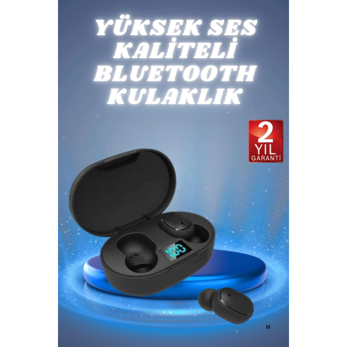 Kulaklık Dijital Göstergeli Bluetooth Bağlantılı Kablosuz Kulak İçi Mikrofonlu Dokunmatik Kontrol ( Lisinya )
