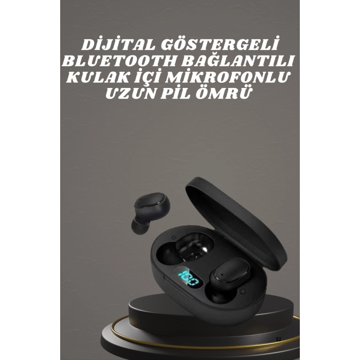 Kulaklık Dijital Göstergeli Bluetooth Bağlantılı Kablosuz Kulak İçi Mikrofonlu Dokunmatik Kontrol ( Lisinya )