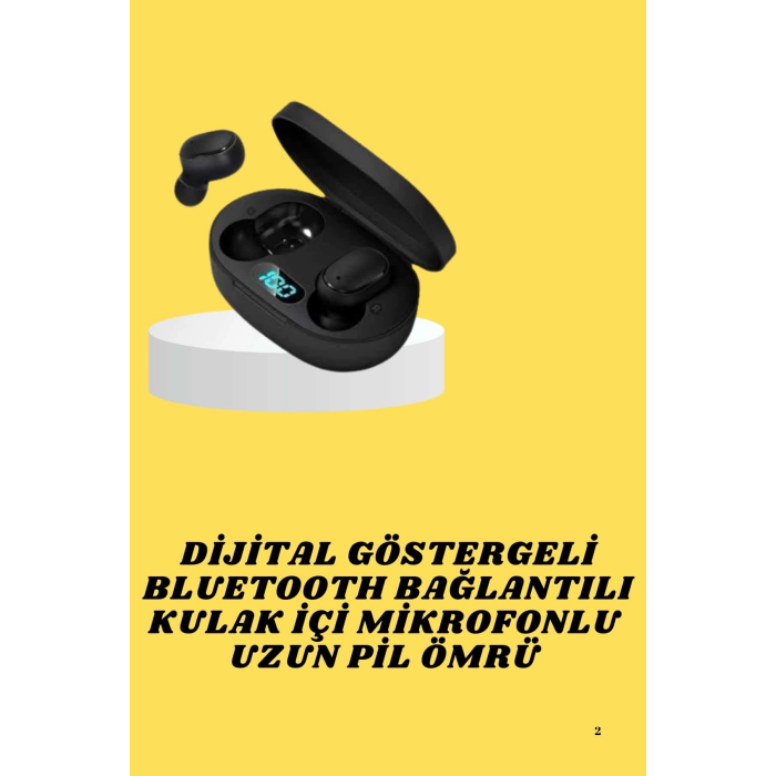Bluetooth Kulaklık Dijital Göstergeli Yüksek Ses Kaliteli Uzun Pil Ömrü ( Lisinya )