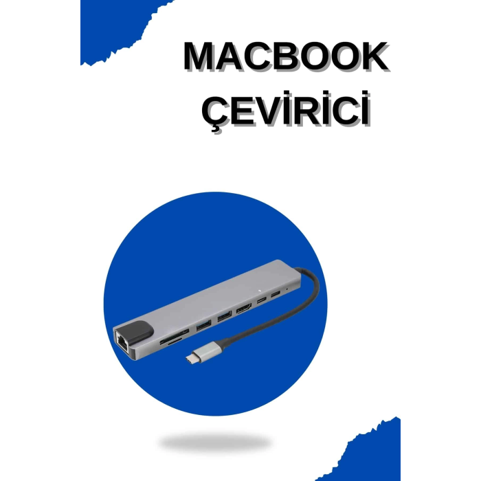 Çevirici Dönüştürücü Adaptör Macbook 3 In 1 Type-c To Hdmı Usb 3.0 ( Lisinya )