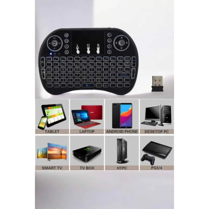 Usb Bağlantılı Mini Q Klavye Işıklı Tüm Cihazlara Uyumlu ( Lisinya )