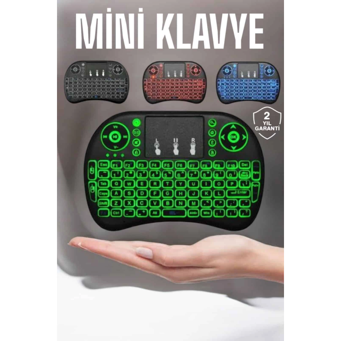 Tv Uyumlu Mini Klavye Q Klavye Işıklı Tüm Cihazlara Uyumlu ( Lisinya )