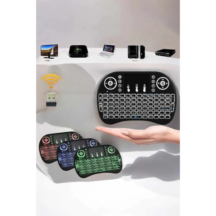 Tv Uyumlu Mini Klavye Q Klavye Işıklı Tüm Cihazlara Uyumlu ( Lisinya )
