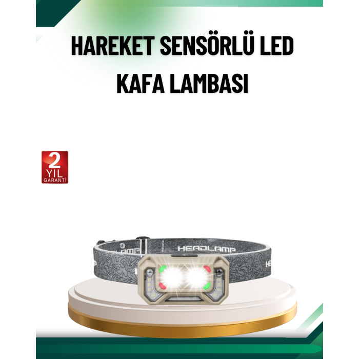Şarjlı Wave Sensörlü Led Kafa Feneri Outdoor Kullanım ( Lisinya )
