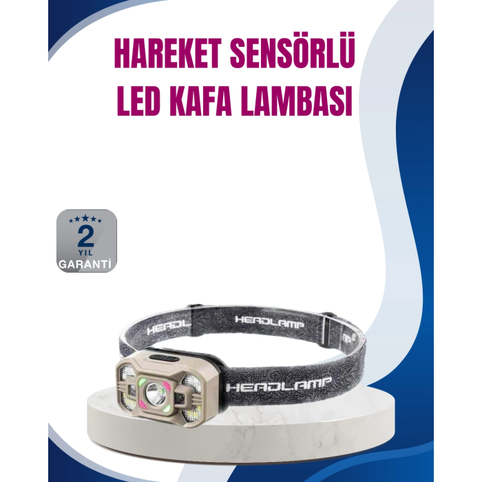 Hareket Sensörlü Led Far 45 Derece Ayarlı Şarj Edilebilir ( Lisinya )