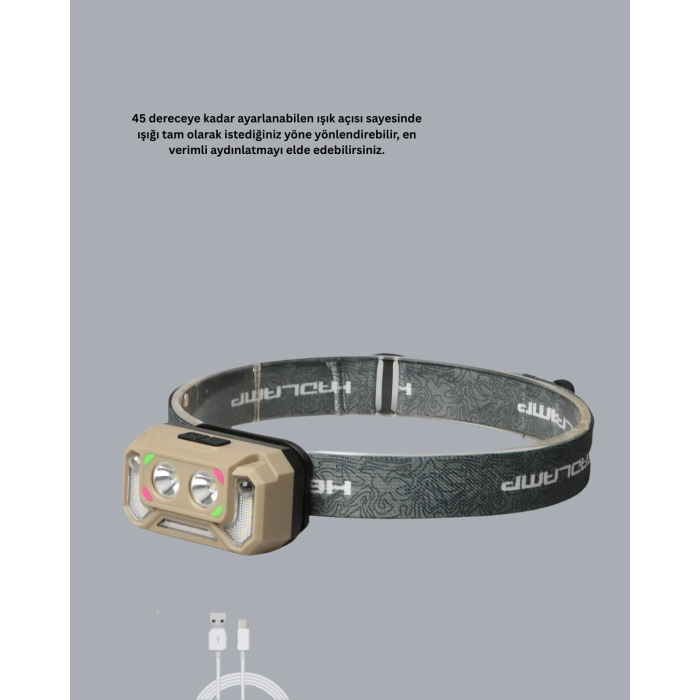 Wave Sensörlü Led Kafa Lambası Şarjlı Ayarlanabilir Işık ( Lisinya )