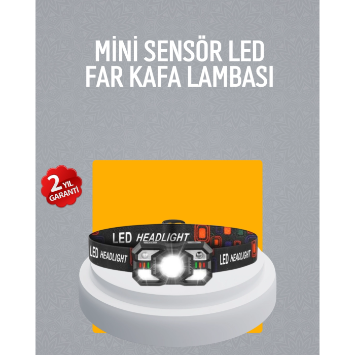 Şarj Edilebilir Led Far Hareket Sensörlü 5 Modlu Outdoor ( Lisinya )