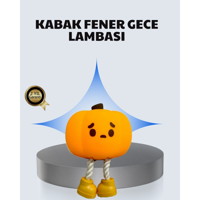 Pumpkin Led Gece Lambası Üç Kademeli Işık Ayarlı ( Lisinya )