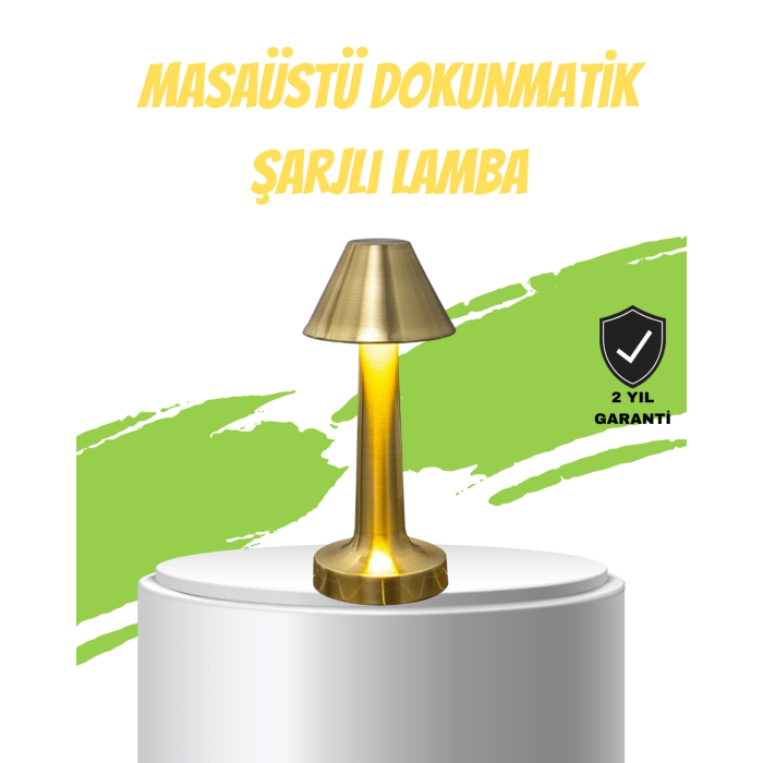 Led Masa Lambası 3 Renk Ayarlı Şarjlı Kablosuz Modern Tasarım ( Lisinya )
