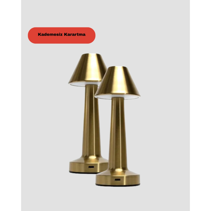 Led Masa Lambası 3 Renk Ayarlı Şarjlı Kablosuz Modern Tasarım ( Lisinya )