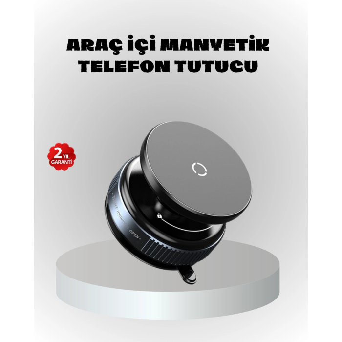 Mıknatıslı Araç Telefon Tutucu Vakum Teknolojili 360° Ayarlanabilir ( Lisinya )