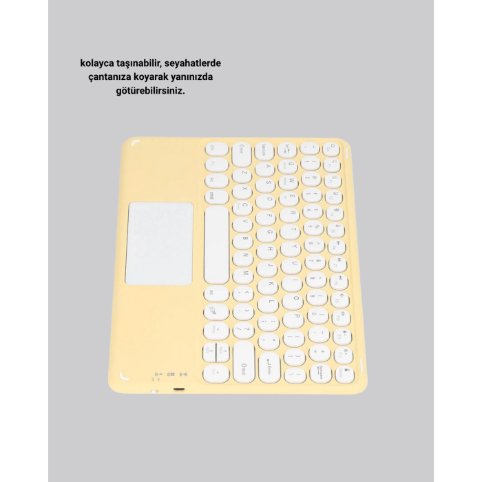 Bluetooth Klavye – Kablosuz, Sessiz Tuşlu, Android İos Windows Uyumlu, Kompakt Taşınabilir Tasarım ( Lisinya )