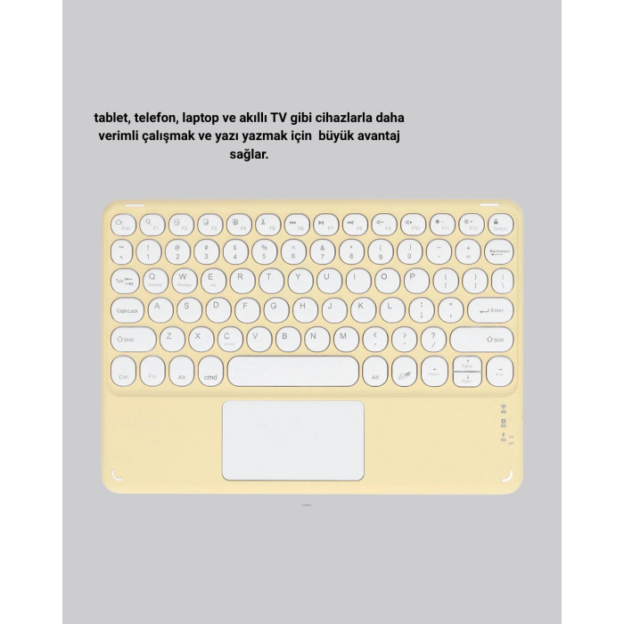 Bluetooth Kablosuz Klavye – İnce Slim Model, Tablet Ve Akıllı Tv Uyumlu, Sessiz Tuşlu Taşınabilir Klavye ( Lisinya )