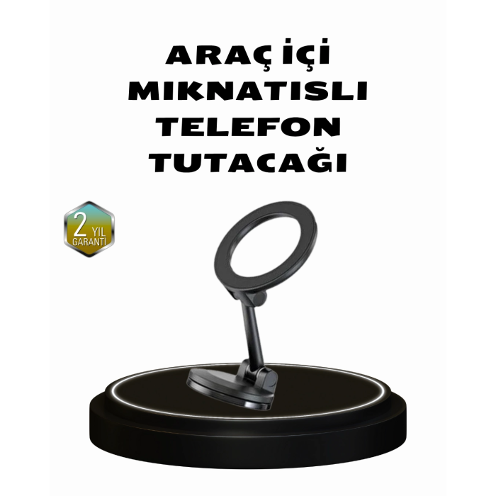 360° Dönebilen Katlanır Manyetik Araç Telefon Tutucu – Magsafe Uyumlu, Kompakt Ve Şık Tasarım ( Lisinya )