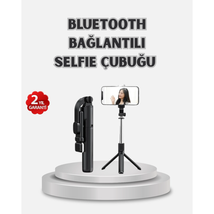 Kablosuz Bluetooth Selfie Çubuğu – 360° Dönebilir Başlık, Taşınabilir Ve Şık Tasarım ( Lisinya )