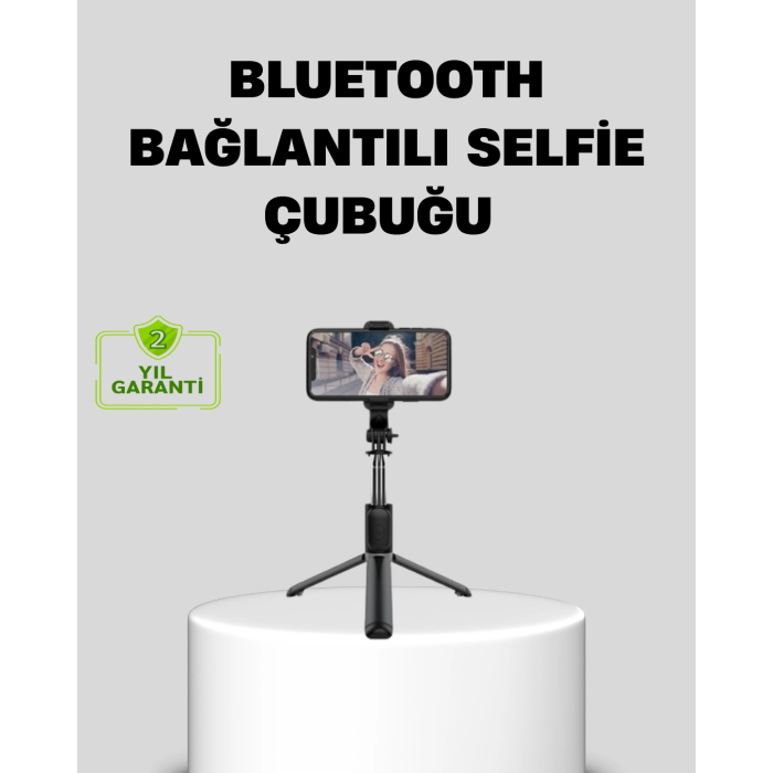 Bluetooth Selfie Çubuğu – 360° Dönebilen Başlık, Kablosuz Bağlantı ( Lisinya )
