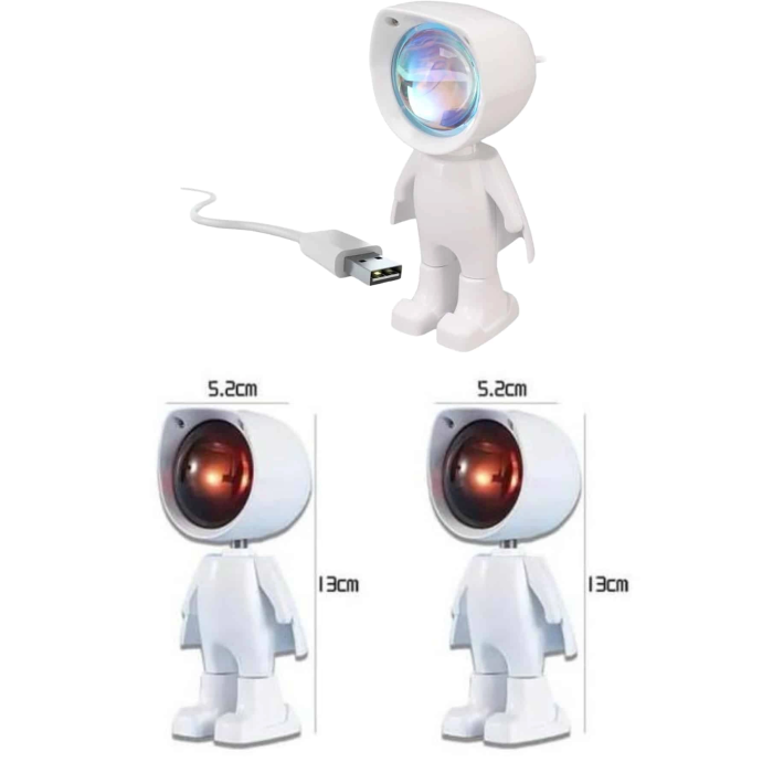 Astronot Işık Projektörü Gökkuşağı Projeksiyon Gece Lambası Hediyelik ( Lisinya )