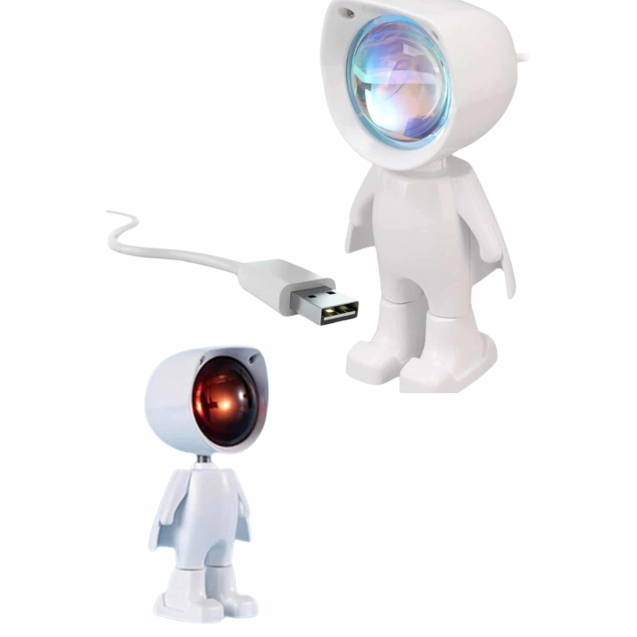 Gün Batımı Lambası Işık Arka Plan Projektör Sevimli Astronot Enerji Tasarruflu ( Lisinya )