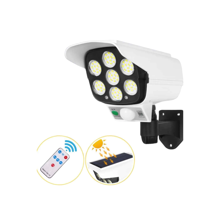 Solar Bahçe Aydınlatması Hareket Sensörlü Uzaktan Kumandalı Kamera Görünümlü ( Lisinya )