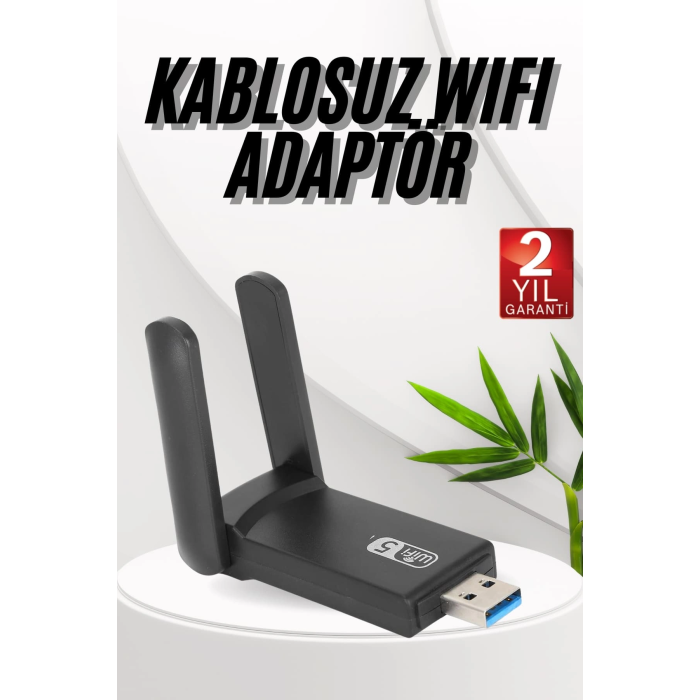 Kablosuz Adaptörü Bt5.0 Kablosuz 2si Bir Arada Çift Bantlı Çift Anten ( Lisinya )