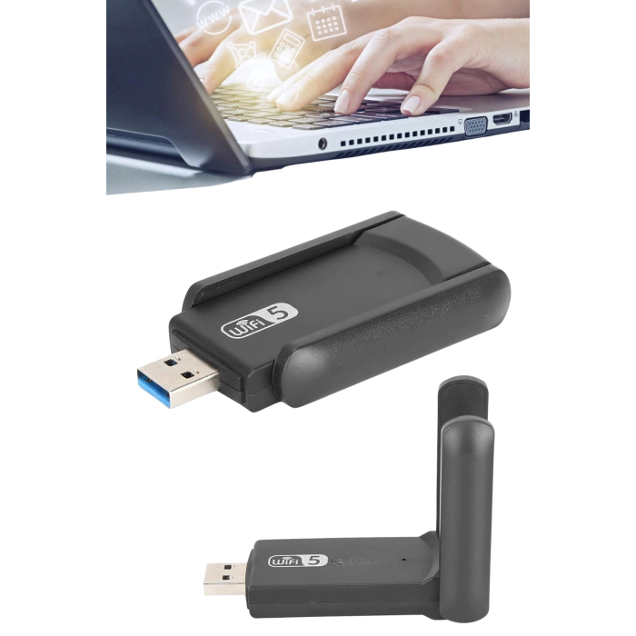 Kablosuz Adaptörü Bt5.0 Kablosuz 2si Bir Arada Çift Bantlı Çift Anten ( Lisinya )