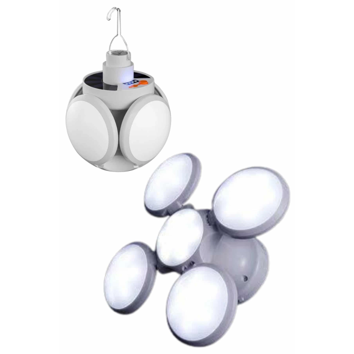 Kamp Lambası Güneş Enerjili Solar 5 Kanatlı Katlanır Lamba Karavan ( Lisinya )