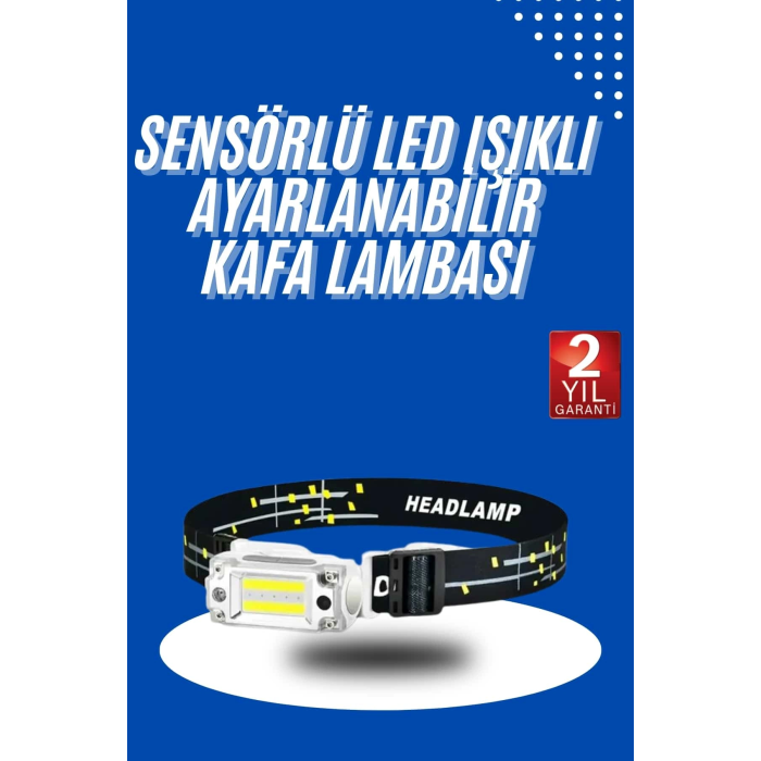 Kafa Lambası, Su Geçirmez Kafa Feneri 3 Mod Aydınlatma ( Lisinya )