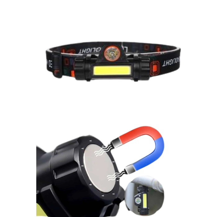 Ledli Şarjlı Kafa Lambası Led Şarjlı Su Geçirmez Kafa Feneri ( Lisinya )