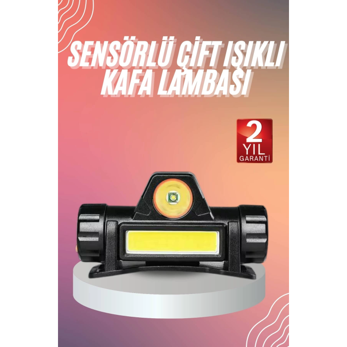 Kafa Lambası Çalışma Işığı Kafa Feneri Şarjlı Mıknatıslı Fenerli ( Lisinya )