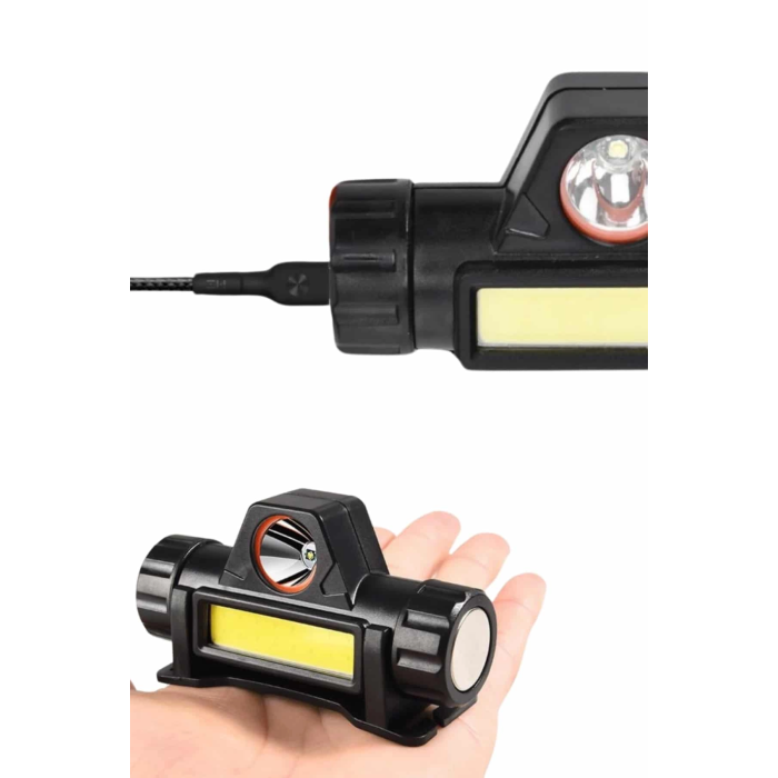 Kafa Lambası Çalışma Işığı Kafa Feneri Şarjlı Mıknatıslı Fenerli ( Lisinya )