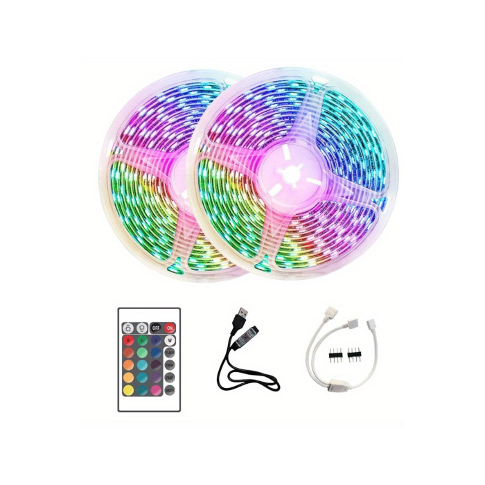 10m Şerit Led İç Mekan Renkli Rgb Şerit Led Kumandalı ( Lisinya )