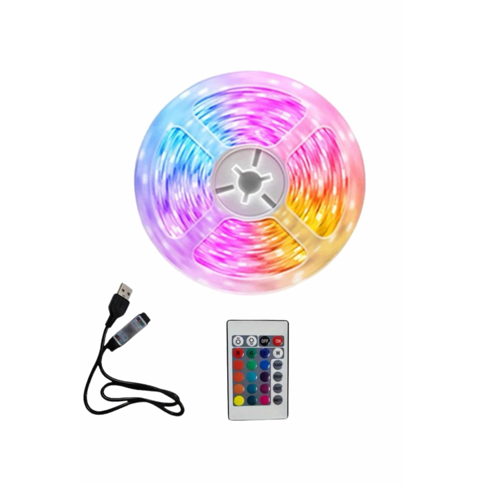 10m Şerit Led İç Mekan Renkli Rgb Şerit Led Kumandalı ( Lisinya )
