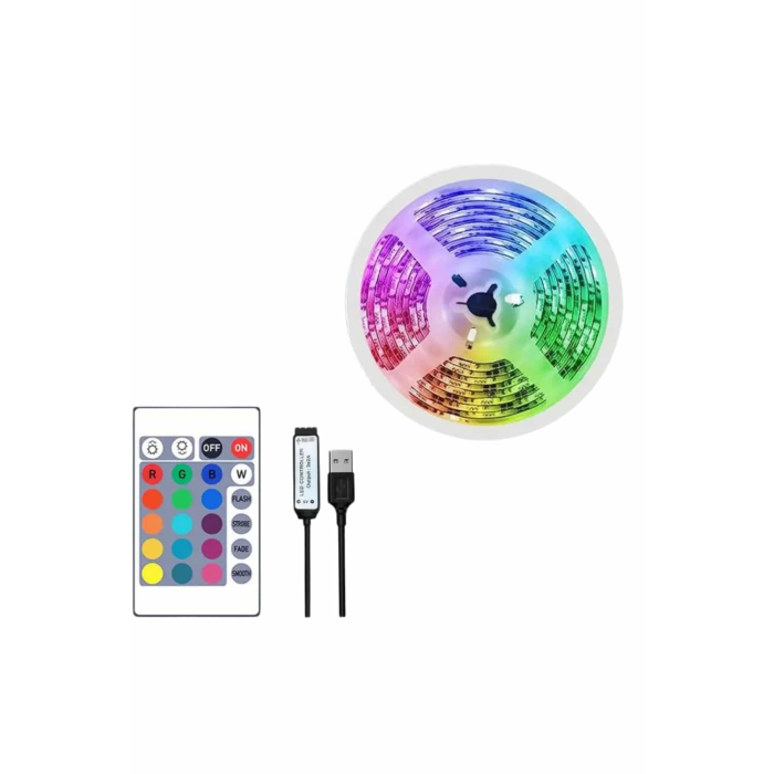 10m Şerit Led İç Mekan Renkli Rgb Şerit Led Kumandalı ( Lisinya )