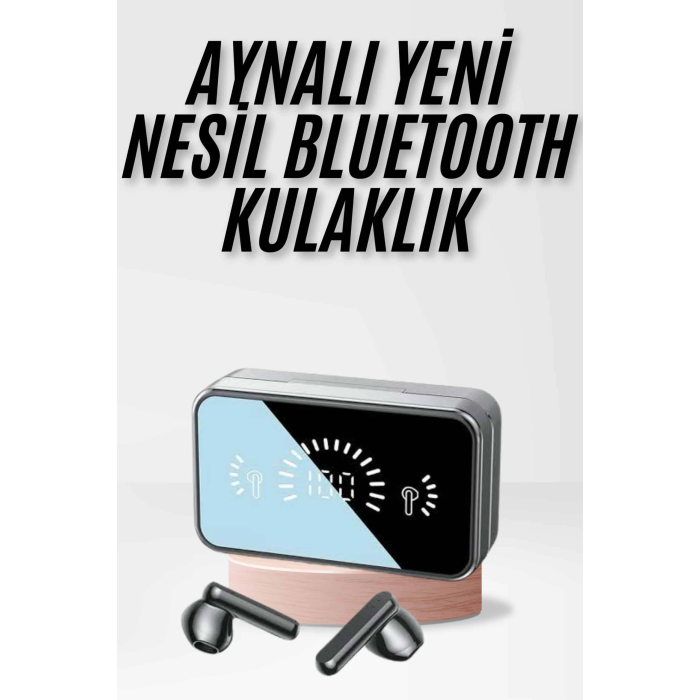Yeni Nesil Kablosuz Kulaklık Aynalı Powerbank Özellikli Bluetooth Bağlantılı Dijital Göstergeli ( Lisinya )
