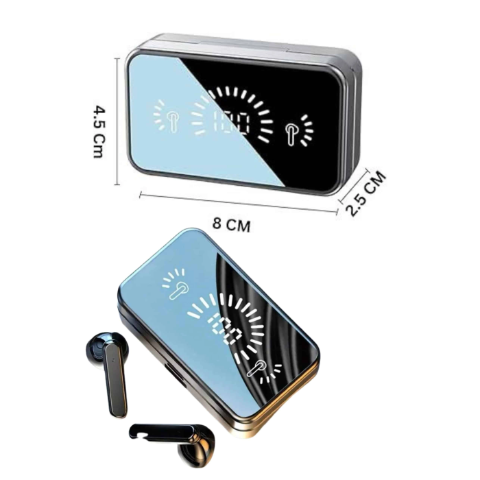 Yeni Nesil Kablosuz Kulaklık Aynalı Powerbank Özellikli Bluetooth Bağlantılı Dijital Göstergeli ( Lisinya )