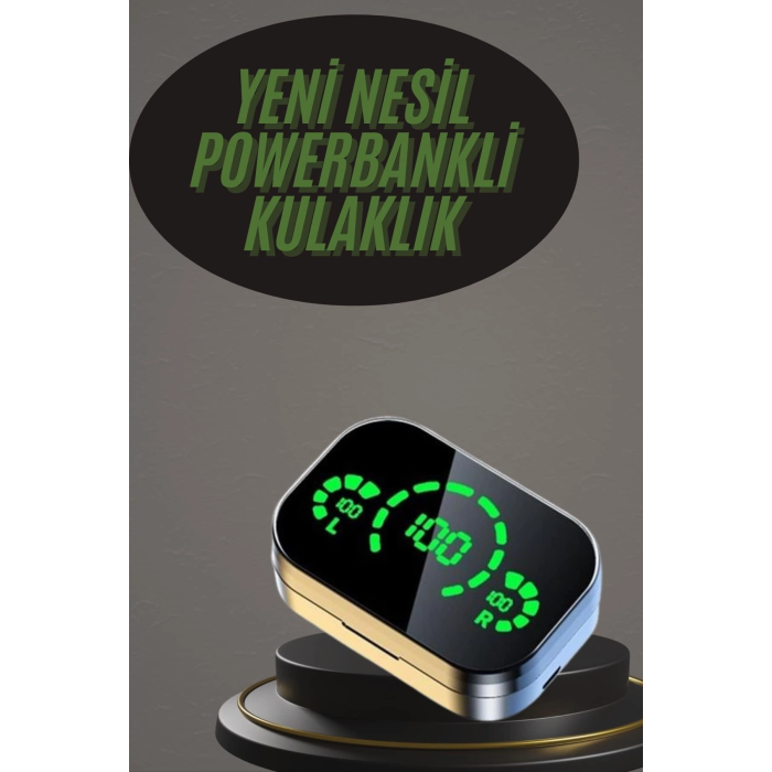Kablosuz Bluetooth Kulaklık Çift Telefon Destekli Powerbankli Dijital Göstergeli ( Lisinya )