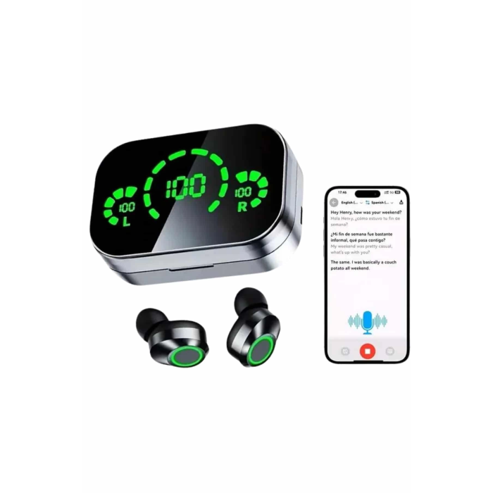Kablosuz Bluetooth Kulaklık Çift Telefon Destekli Powerbankli Dijital Göstergeli ( Lisinya )