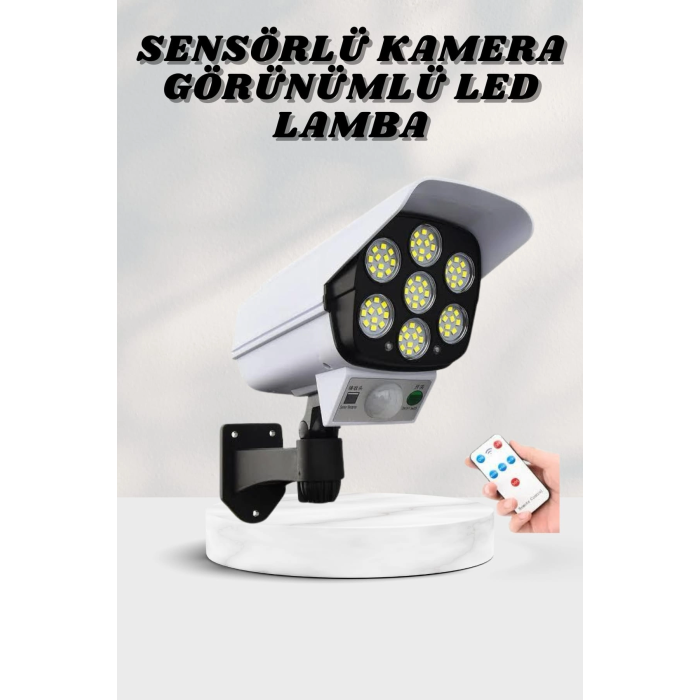 Solar Lamba Kamera Görünümlü Duvar Lambası Dönebilen Bahçe Aydınlatması ( Lisinya )