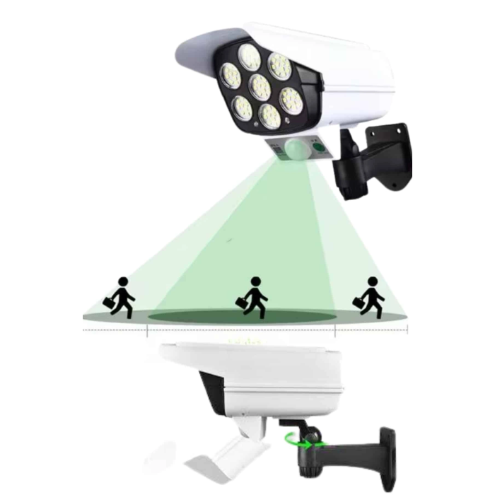 Solar Lamba Kamera Görünümlü Duvar Lambası Dönebilen Bahçe Aydınlatması ( Lisinya )