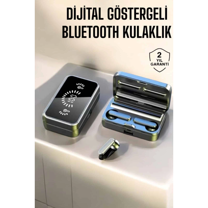 Aynalı Bluetooth Kulaklık Telefon Standlı Dijital Göstergeli ( Lisinya )