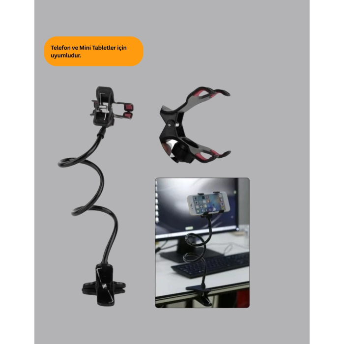 Güçlü Mandallı Akrobat Telefon Tutucu Masa Araç Uyumlu ( Lisinya )
