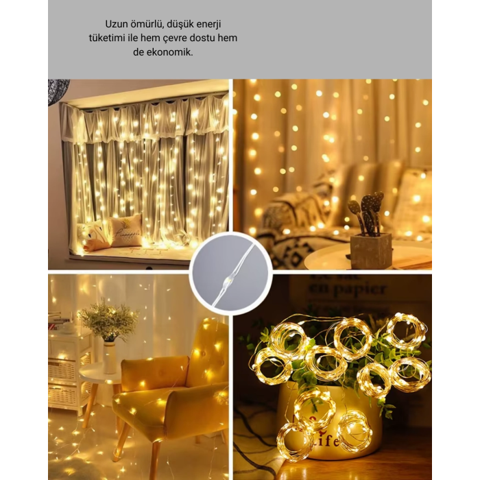 300 Led Perde Işık – Sıcak Beyaz Dekoratif Aydınlatma ( Lisinya )